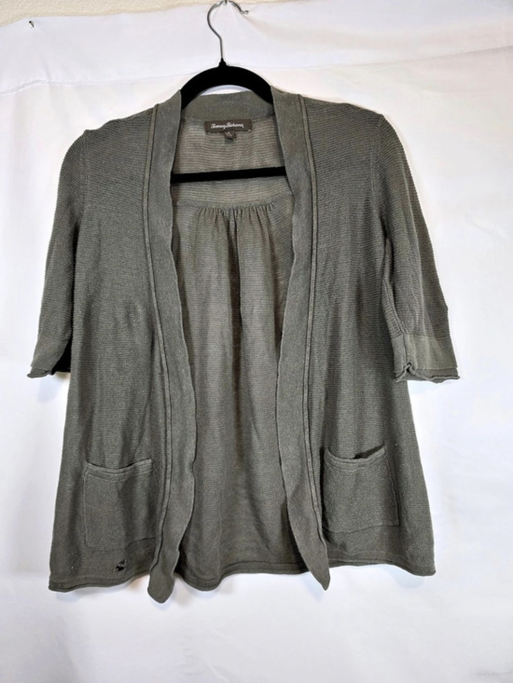 Tommy Bahama Open Front Knit Cardigan in Green Size Small
